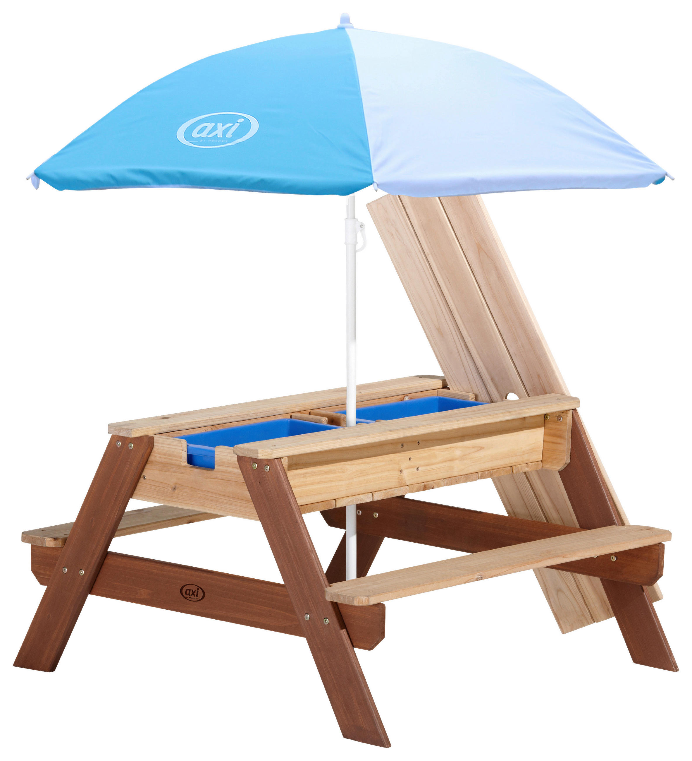 SAND- UND WASSERTISCH Holz, Kunststoff Braun  - Blau/Braun, KONVENTIONELL, Holz/Kunststoff (97,7/48,7/95cm) - Ambia Garden