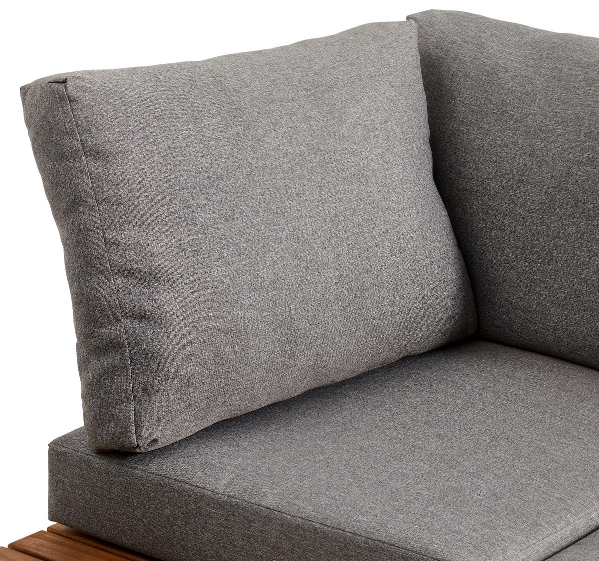 LOUNGEGARNITUR   110/45-63/48 cm  - Grau/Teakfarben, Modern, Holz/Metall (110/45-63/48cm) - Ambia Garden