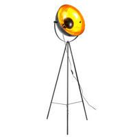 STEHLEUCHTE - Goldfarben/Schwarz, Design, Metall (38,5/153cm) - Globo