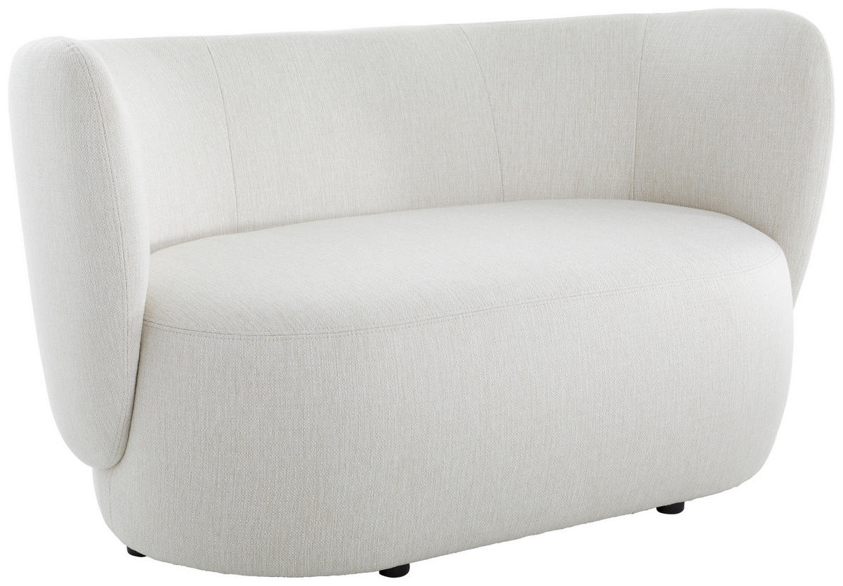 2-SITZER-SOFA Bouclé Creme  - Creme/Schwarz, KONVENTIONELL, Kunststoff/Textil (154/80/84cm) - Carryhome