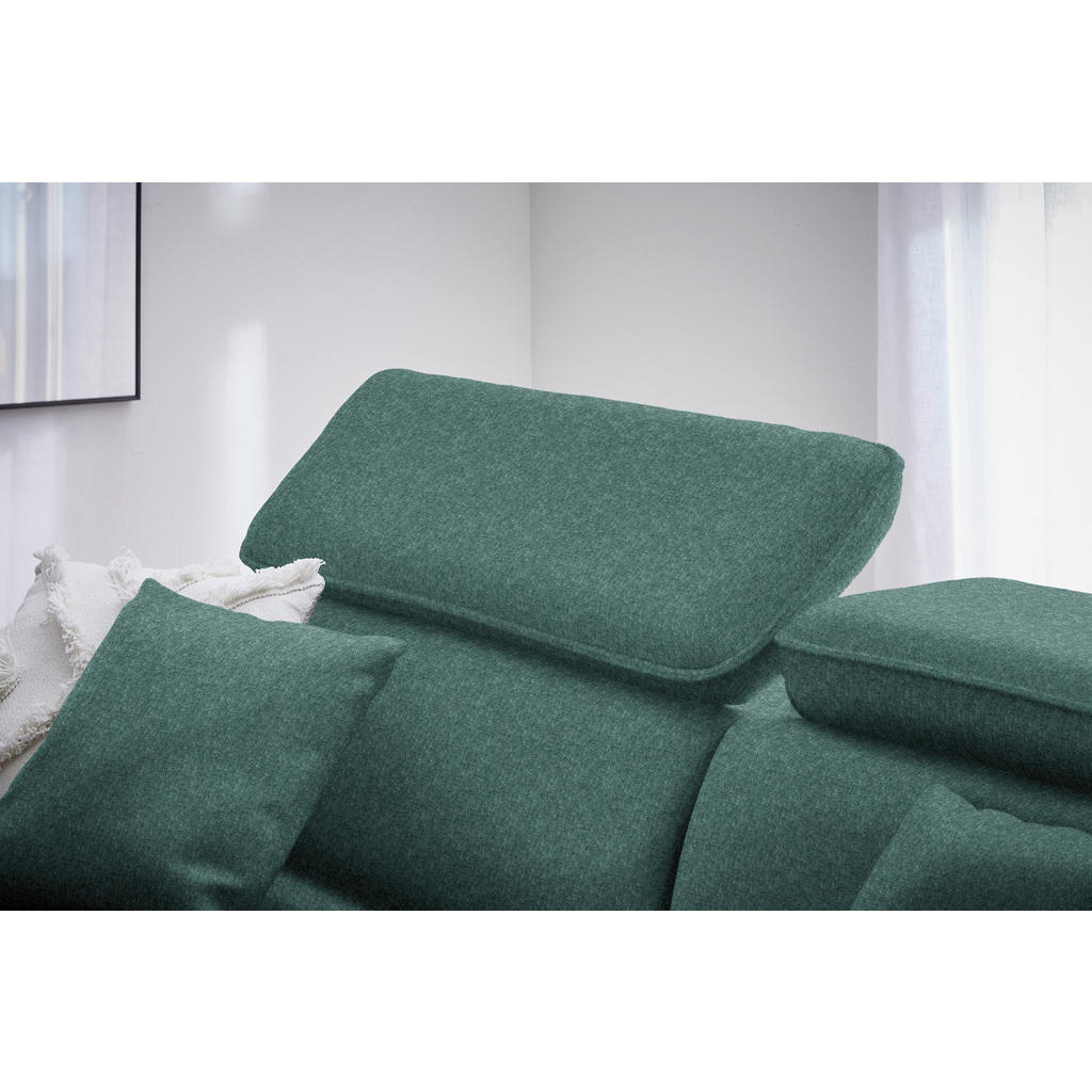 Thumbnail - Stylife Ecksofa, Dunkelgrün, Textil, Buche, Hartholz, 3-Sitzer, L-Form, links montierbar, rechts montierbar, 232x185 cm,...