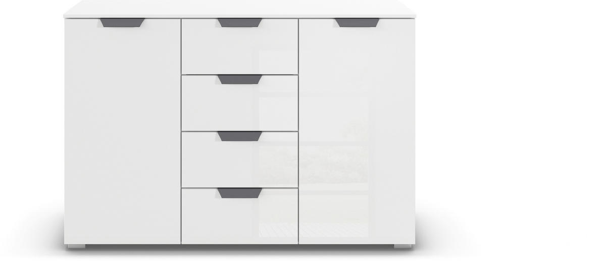 SIDEBOARD  in 120/81/42 cm  - Dunkelgrau/Weiß, Design, Glas/Holzwerkstoff (120/81/42cm) - Carryhome