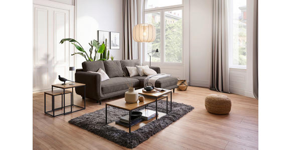 ECKSOFA in Struktur Taupe  - Taupe/Schwarz, KONVENTIONELL, Holz/Textil (247/170cm) - Carryhome