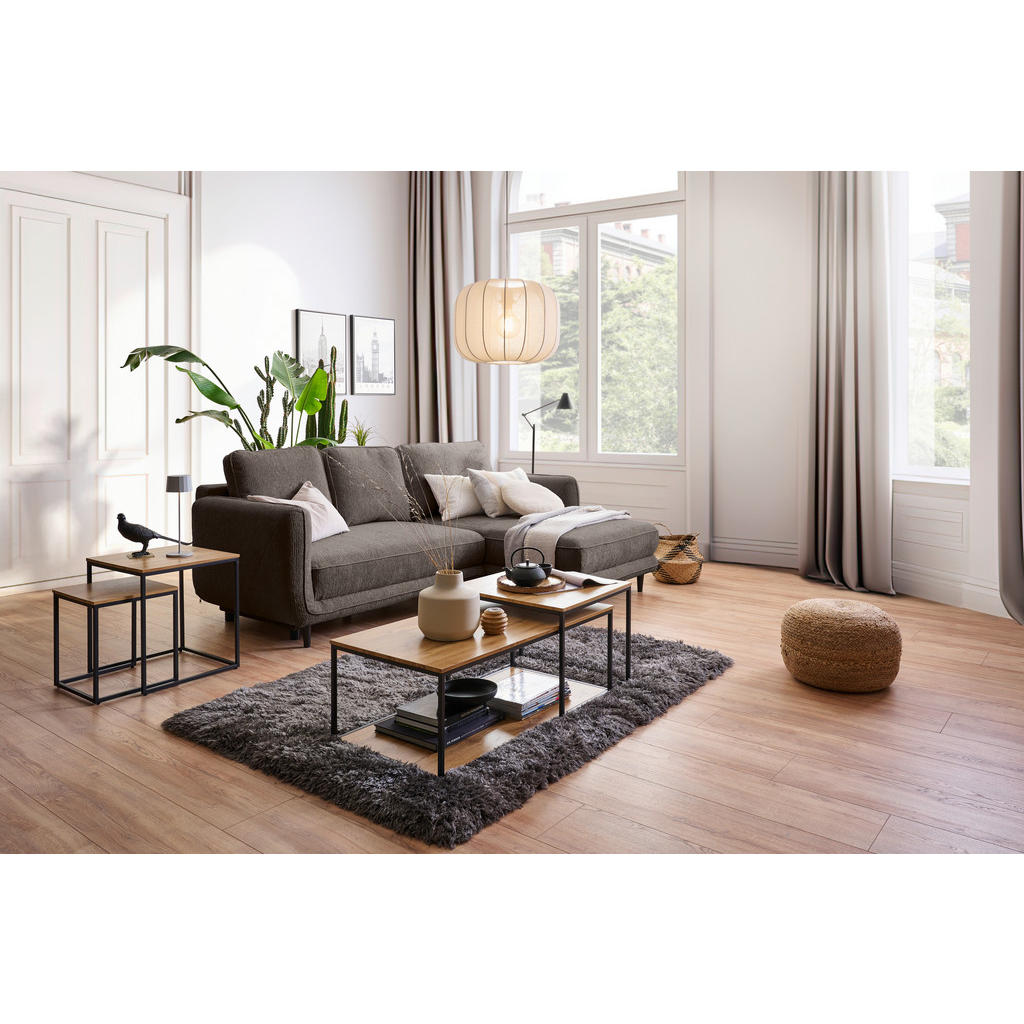 Thumbnail - Carryhome Ecksofa, Taupe, Textil, Buche, massiv, 3-Sitzer, Füllung: Schaumstoffflocken, Ottomane rechts, L-Form, 247x170...