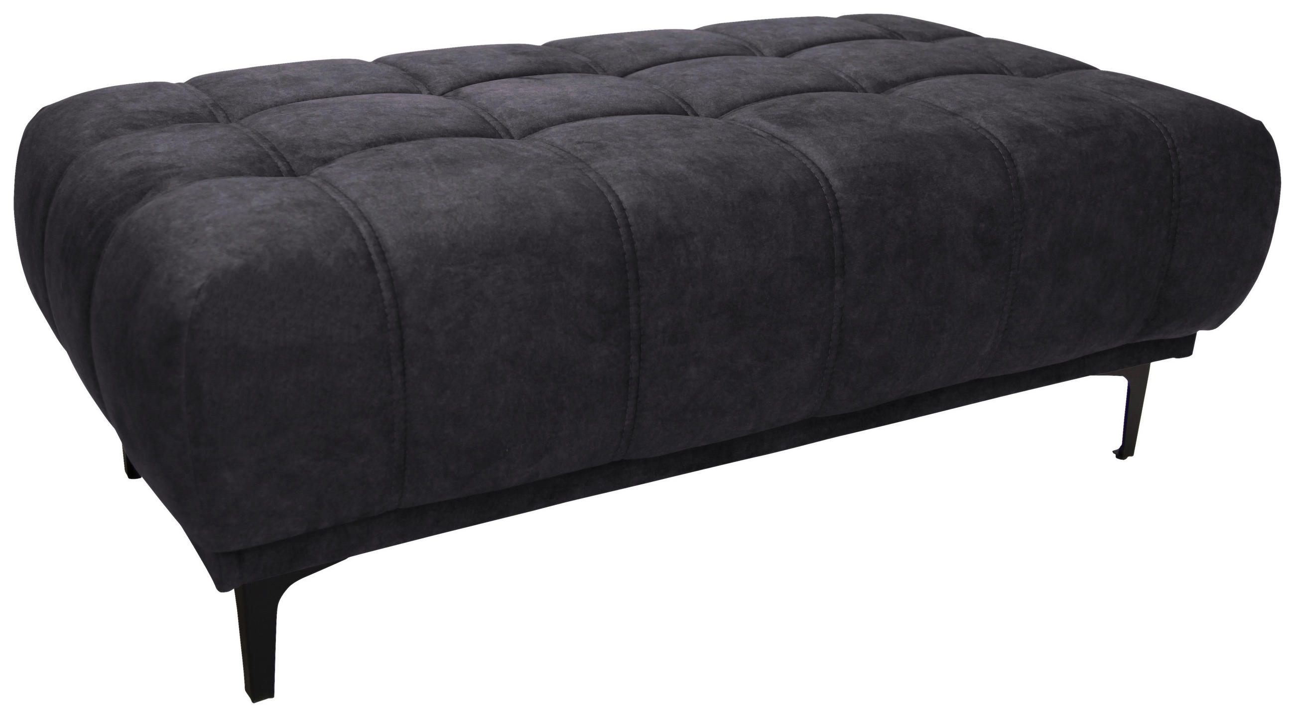HOCKER Velours Dunkelbraun  - Dunkelbraun/Schwarz, Design, Textil/Metall (131/47/71cm) - Stylife