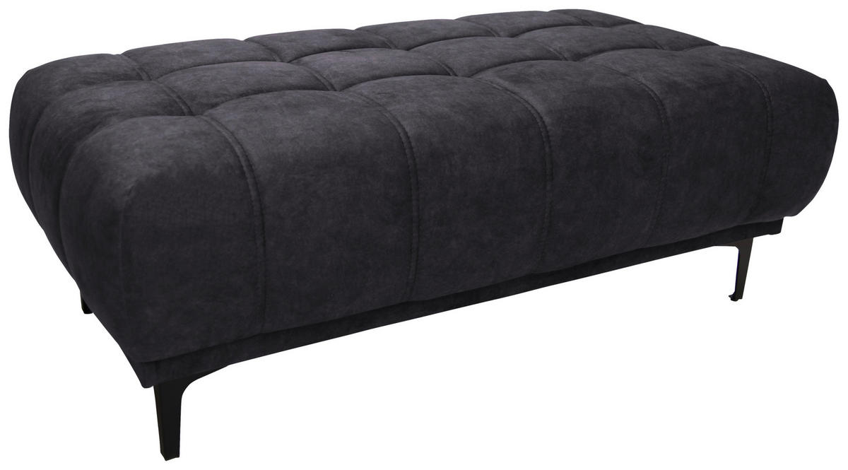 HOCKER Velours Dunkelbraun  - Dunkelbraun/Schwarz, Design, Textil/Metall (131/47/71cm) - Stylife