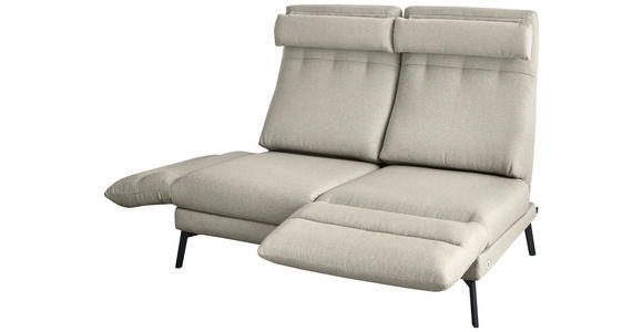 2-SITZER-SOFA Flachgewebe Sandfarben  - Sandfarben/Schwarz, Design, Textil/Metall (178-226/83-113/96-177cm) - Dieter Knoll