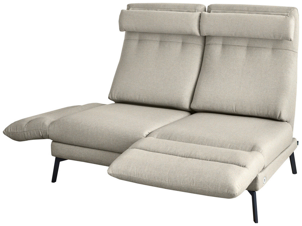 2-SITZER-SOFA Flachgewebe Sandfarben  - Sandfarben/Schwarz, Design, Textil/Metall (178-226/83-113/96-177cm) - Dieter Knoll