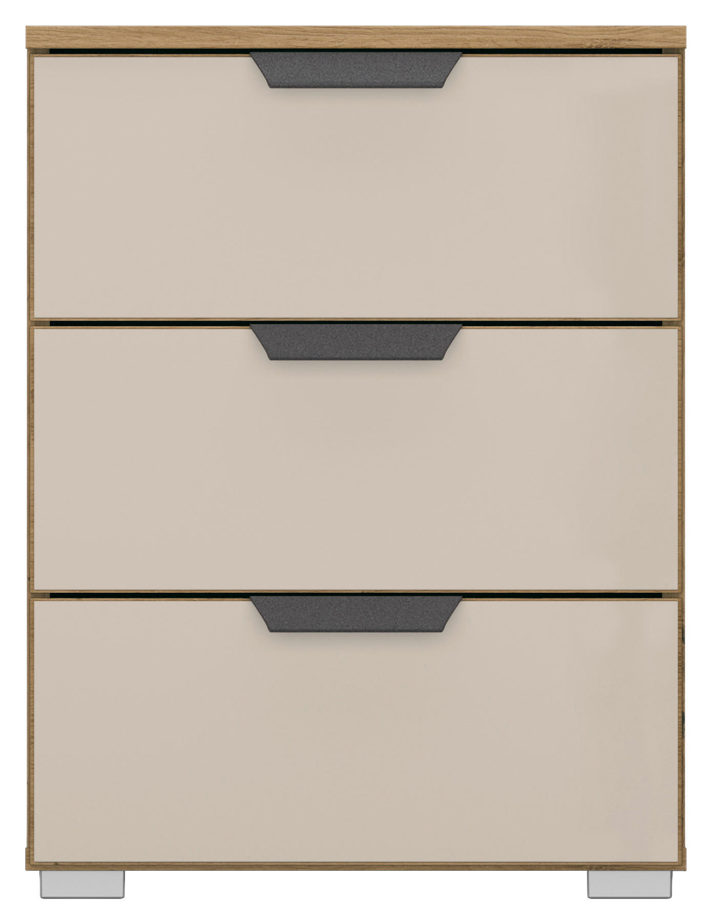 SÄNGBORD i ek Artisan, champagne  - aluminiumfärg/champagne, Modern, metall/trämaterial (47/62/42cm) - Rauch Möbel