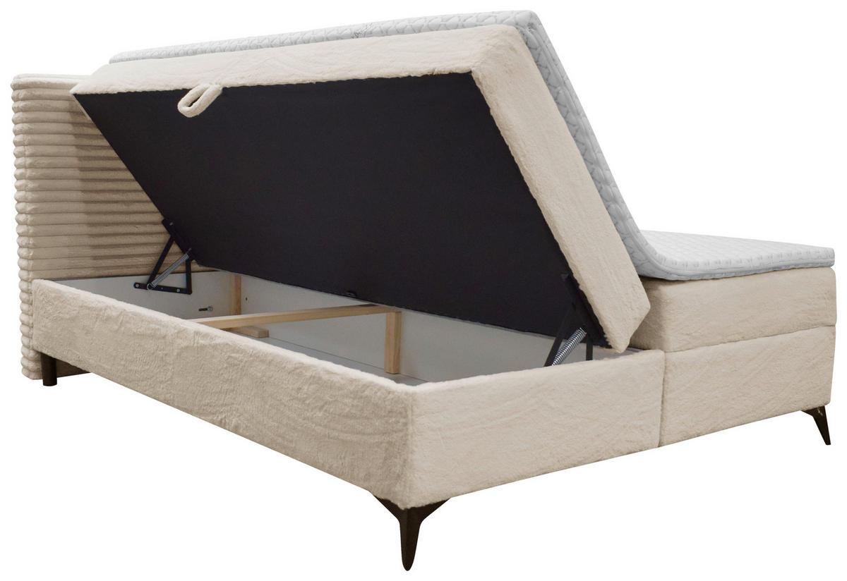 BOXBETT 160/200 cm  in Beige  - Beige/Schwarz, Design, Holz/Holzwerkstoff (160/200cm) - Xora
