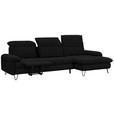 ECKSOFA in Webstoff Schwarz  - Schwarz, LIFESTYLE, Textil/Metall (310/180cm) - Valnatura