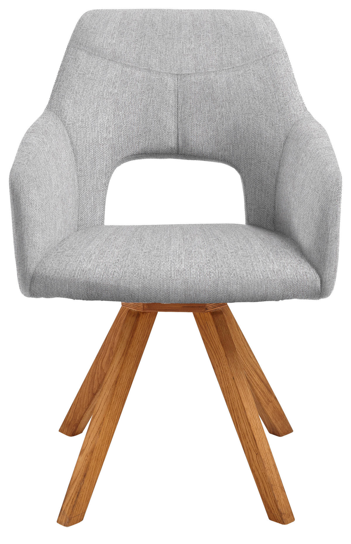 ARMLEHNSTUHL  in Webstoff  - Eichefarben/Grau, Design, Holz/Textil (57/84/57cm) - Voleo