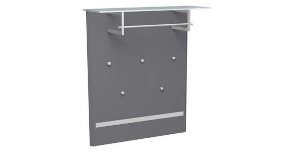 GARDEROBE 205/185/36 cm  - Anthrazit/Alufarben, Design, Holzwerkstoff/Metall (205/185/36cm) - Dieter Knoll