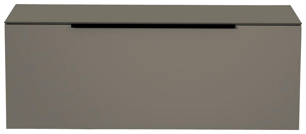 LOWBOARD  in 110/56/45 cm  - Schwarz/Grau, Design, Glas/Holzwerkstoff (110/56/45cm) - Moderano