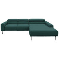 ECKSOFA Cord Waldgrün  - Waldgrün/Schwarz, Design, Textil/Metall (293/215-217cm) - Schöner Wohnen