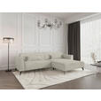 ECKSOFA  in Chenille Naturfarben Rückenkissen  300/190 cm  - Hellbraun/Schwarz, MODERN, Textil/Metall (300/190cm) - Carryhome