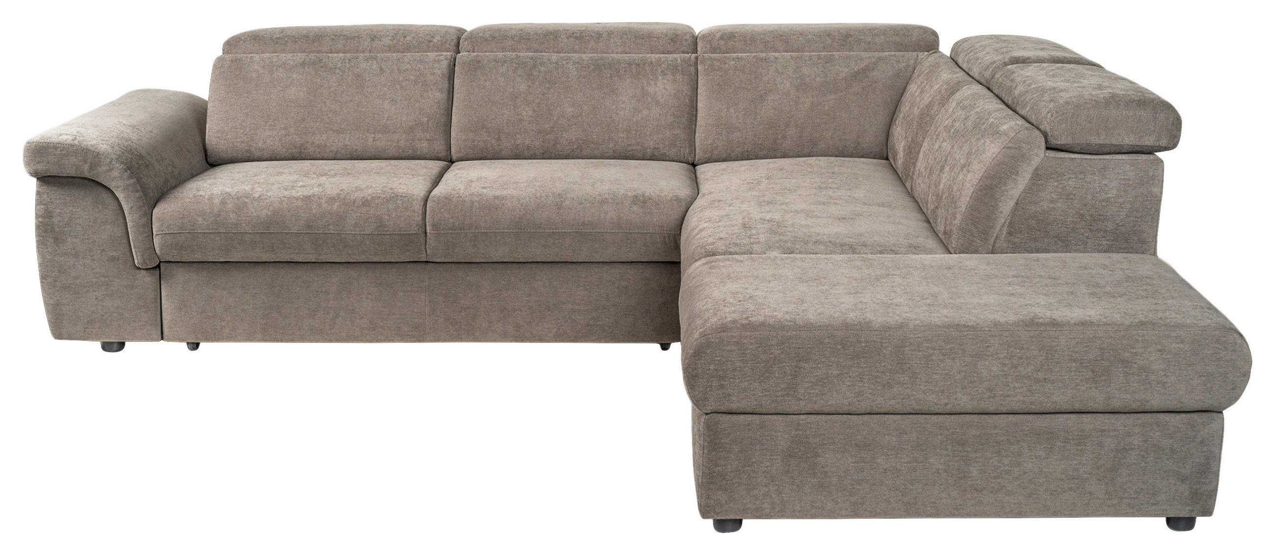 ECKSOFA Taupe Flachgewebe  - Taupe/Schwarz, KONVENTIONELL, Kunststoff/Textil (280/235cm) - Carryhome