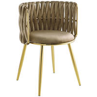 SADA ŽIDLÍ S PODRUČKAMI 2 kusy - barvy zlata/béžová, Moderní, kov/textil (57/80/53cm) - MID.YOU