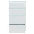 KOMMODE , 55/99/35 cm, 4 Schublade(n)  - Silberfarben/Hellgrau, Trend, Holzwerkstoff/Kunststoff (55/99/35cm) - Carryhome