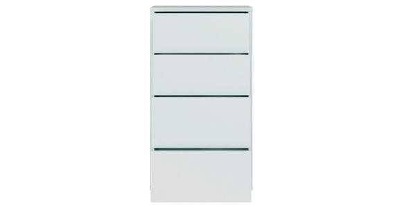 KOMMODE , 55/99/35 cm, 4 Schublade(n)  - Silberfarben/Hellgrau, Trend, Holzwerkstoff/Kunststoff (55/99/35cm) - Carryhome