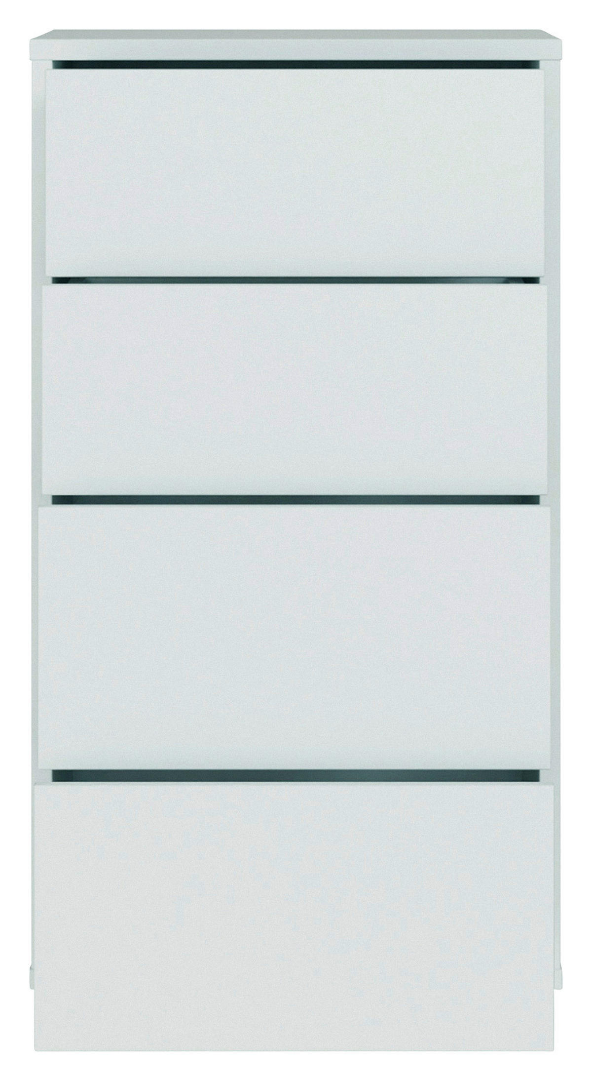 KOMMODE , 55/99/35 cm, 4 Schublade(n)  - Silberfarben/Hellgrau, Trend, Holzwerkstoff/Kunststoff (55/99/35cm) - Carryhome