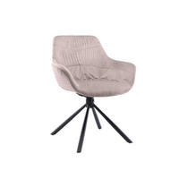 ARMLEHNSTUHL  in Samt  - Schwarz/Rosa, MODERN, Textil/Metall (64/82/63cm) - Livetastic