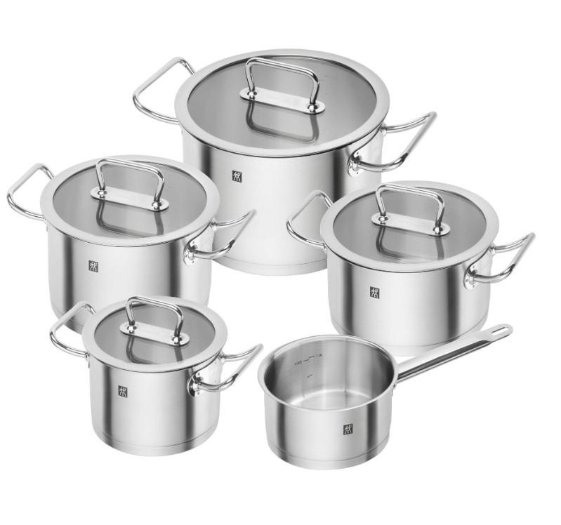 GRYT- OCH KASTRULLSET 9 delar  - stålfärgad, metall - Zwilling