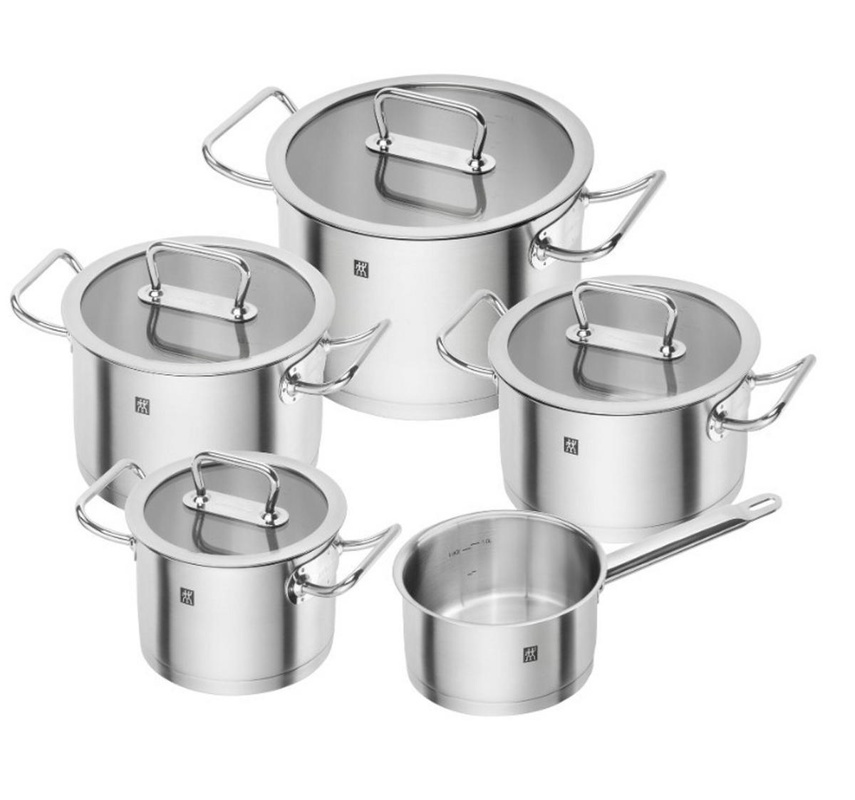 GRYT- OCH KASTRULLSET 9 delar  - stålfärgad, metall - Zwilling