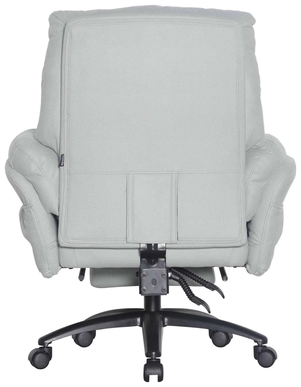 CHEFSESSEL Mikrofaser Schwarz, Hellgrau  - Hellgrau/Schwarz, Design, Kunststoff/Textil (79/101-109/74cm) - Venda