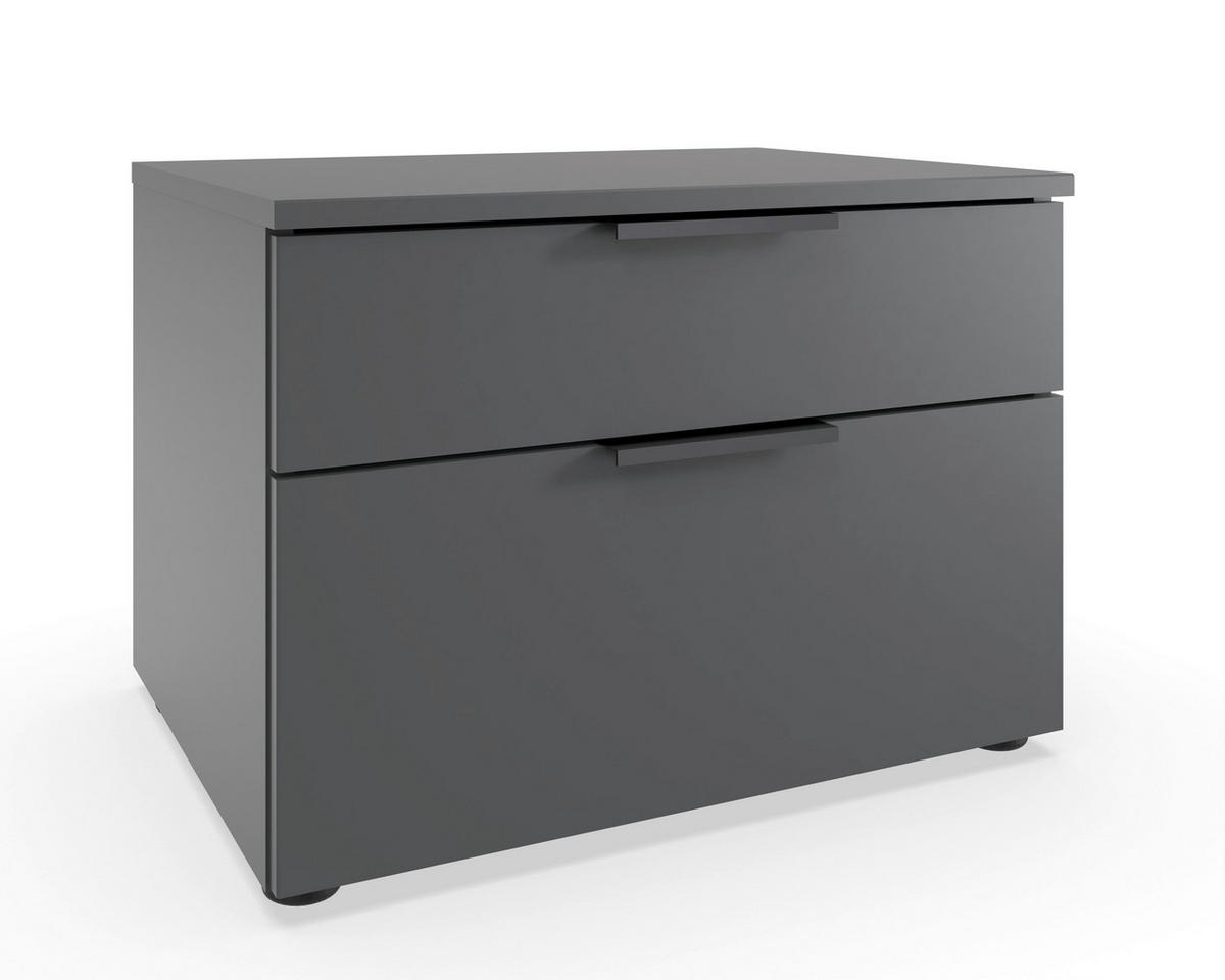 NOČNA OMARICA, barve grafita  - črna/barve grafita, Design, kovina/umetna masa (54/39/41cm) - Hom`in