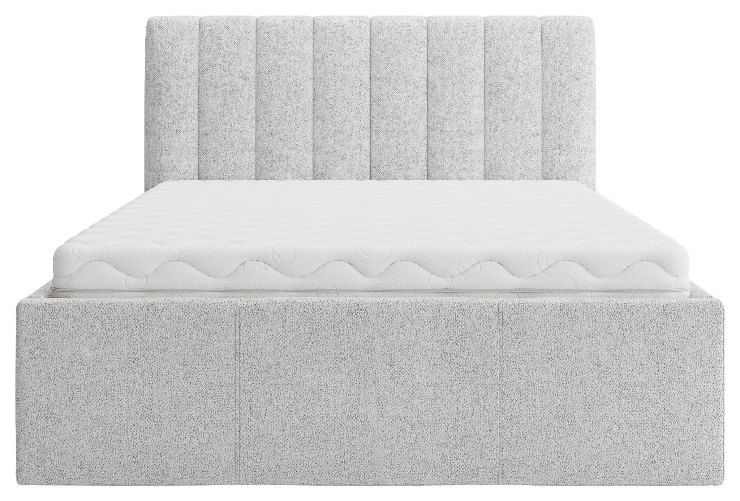 Thumbnail - Boxxx Polsterbett, Hellgrau, Textil, Hartholz, H3 + H4, Höhe ca. 17 cm, 140x200 cm, Oeko-Tex® Standard 100, gepolstertes...