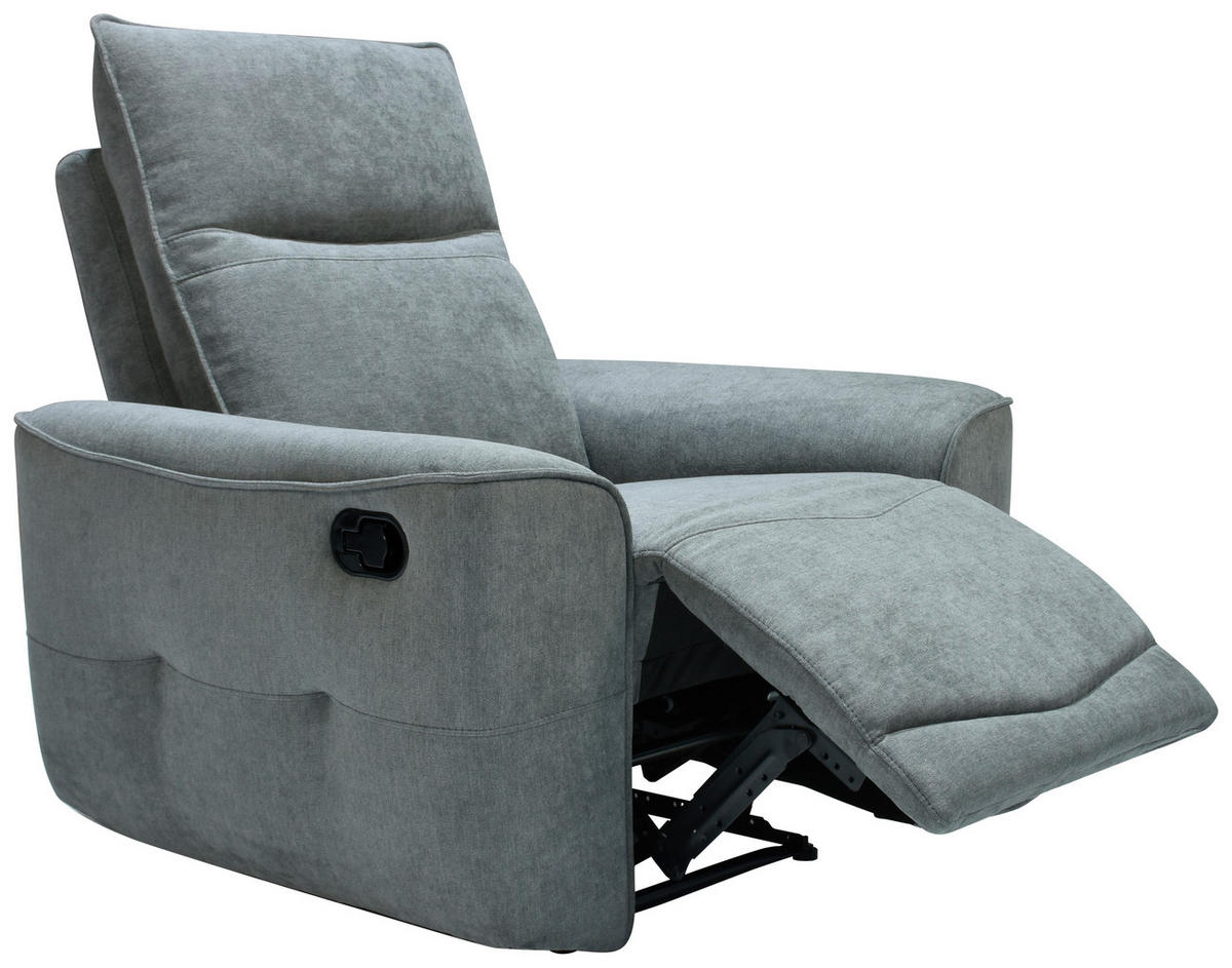 SCAUN DE RELAXARE in metal, textil gri  - negru/gri, Konventionell, metal/textil (100/99/96cm) - Celina Home