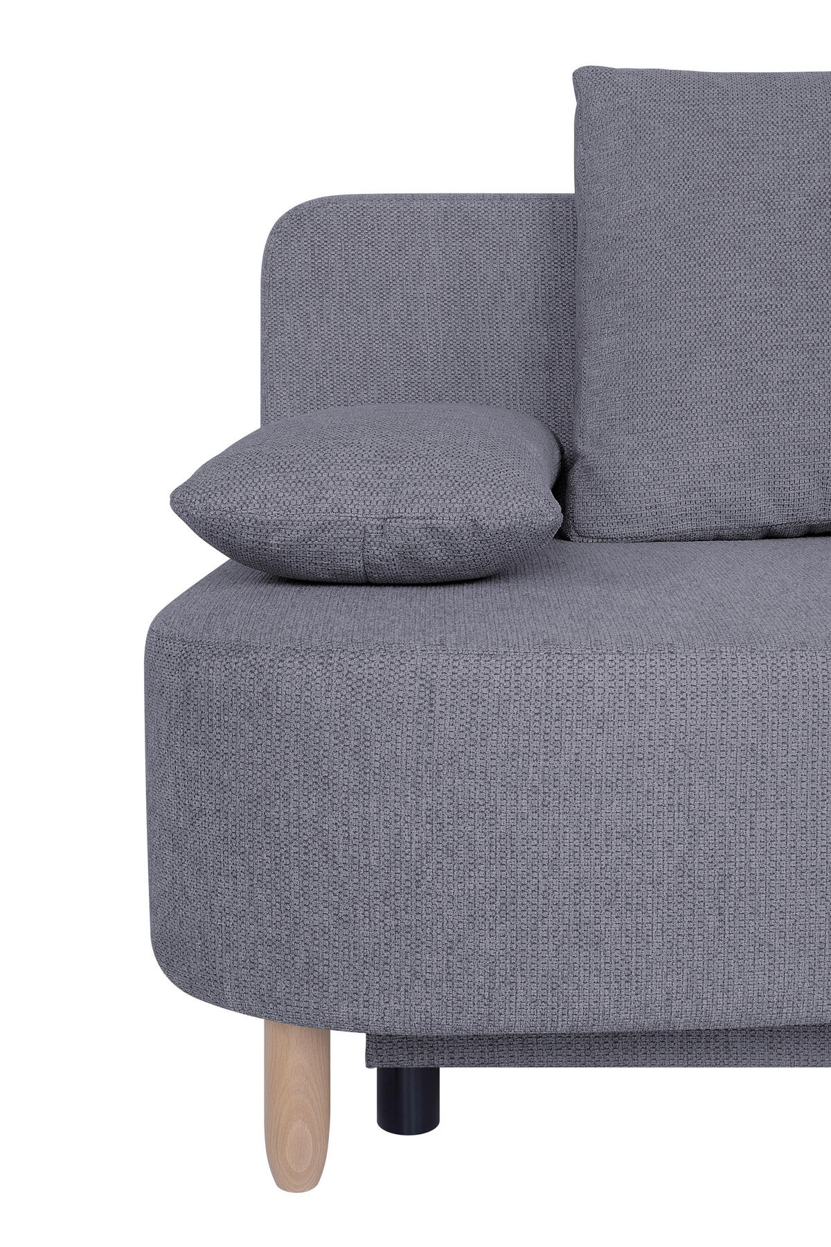 SCHLAFSOFA  mit Webstoff Mokka  - Buchefarben/Schwarz, Design, Holz/Kunststoff (193/86/85cm) - P & B