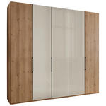 DREHTÜRENSCHRANK  in Champagner, Eiche Bianco  - Schieferfarben/Eiche Bianco, KONVENTIONELL, Glas/Holzwerkstoff (250/216/58cm) - Dieter Knoll