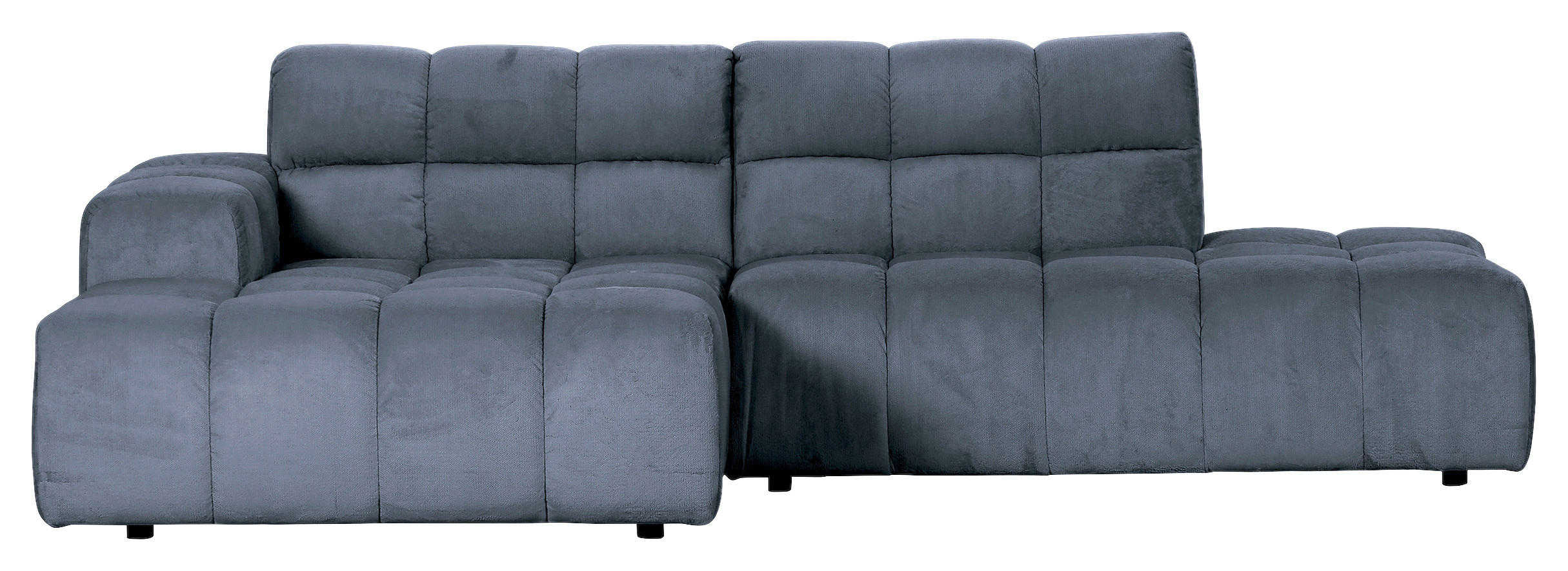 HÖRNSOFFA i plysch petrol  - petrol/svart, Klassisk, textil/plast (155/282cm) - MID.YOU