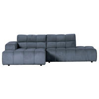 HÖRNSOFFA i plysch petrol  - petrol/svart, Klassisk, textil/plast (155/282cm) - MID.YOU