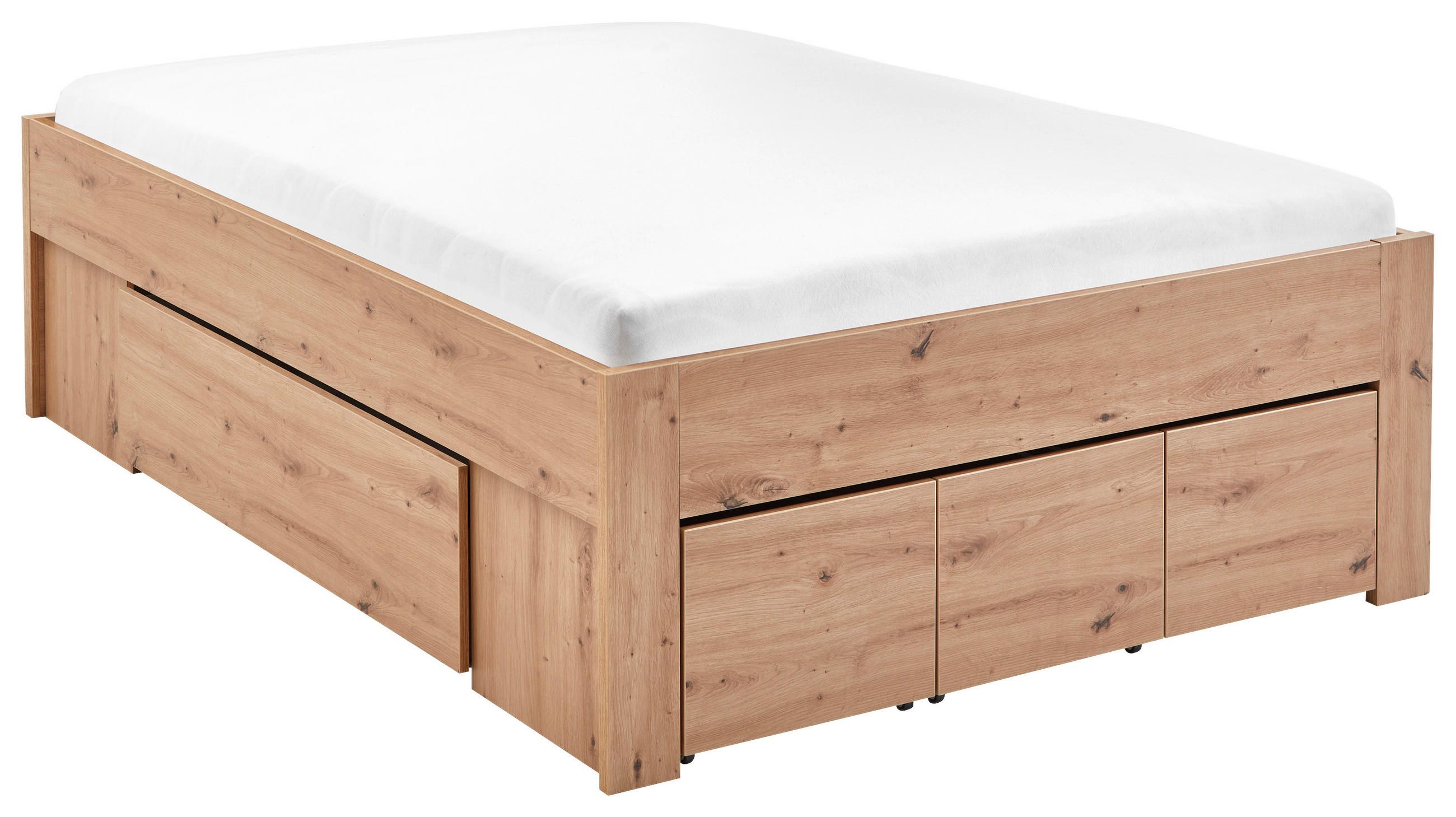 Carryhome POSTEĽ S ÚLOŽNÝM PRIESTOROM, 140/200 cm dub artisan