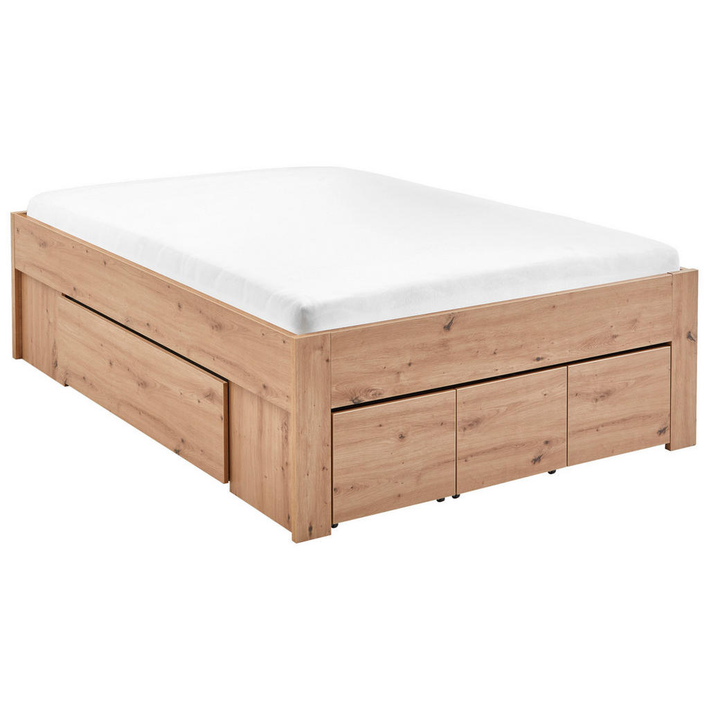 Carryhome POSTEL S ÚLOŽNÝM PROSTOREM, 140/200 cm dub artisan