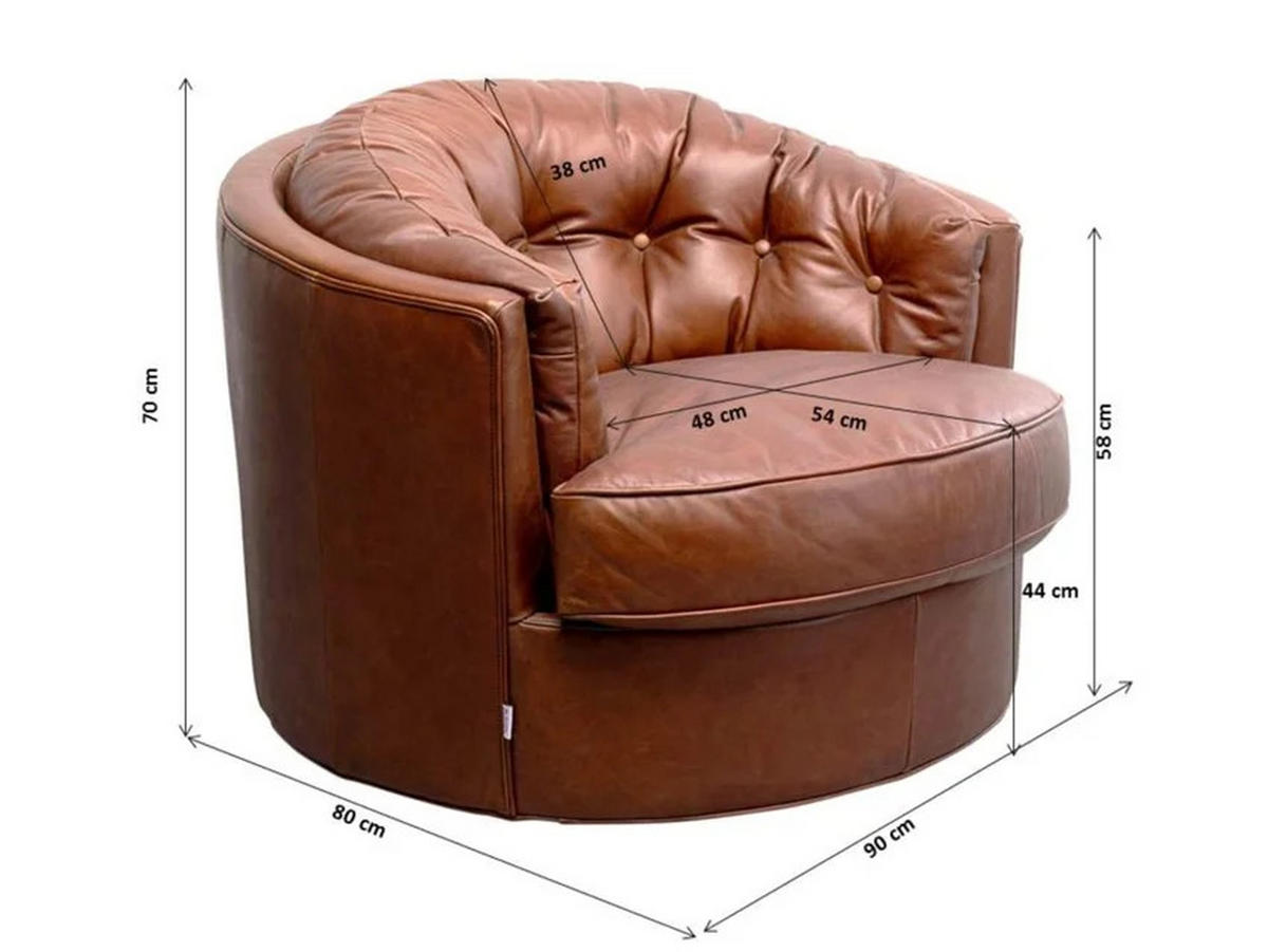 SESSEL in Echtleder Braun  - Schwarz/Braun, Design, Leder/Metall (90/70/80cm) - Kare-Design