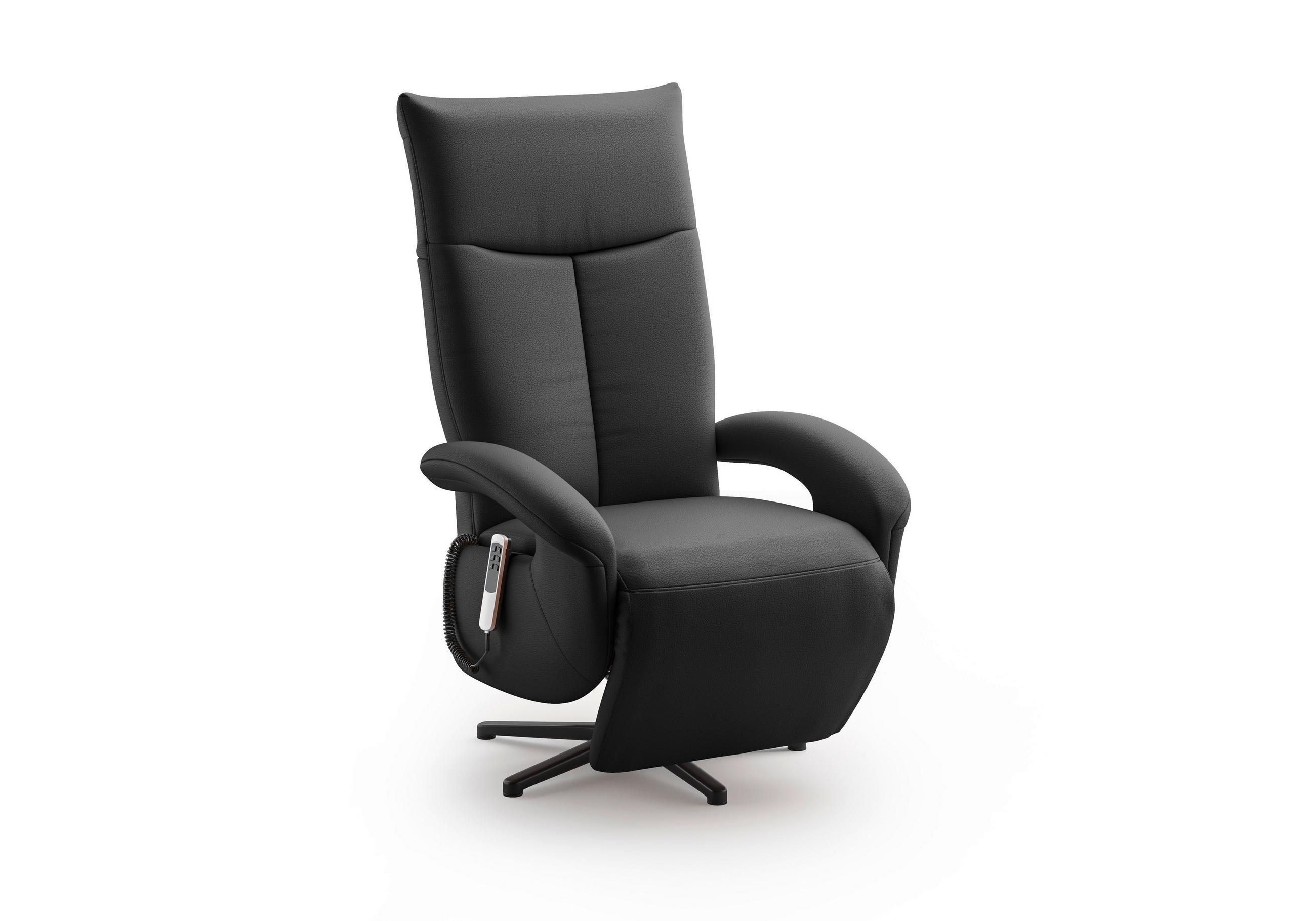 SESSEL in Echtleder Schwarz  - Schwarz, KONVENTIONELL, Leder/Metall (74/112/82cm) - Sit & More