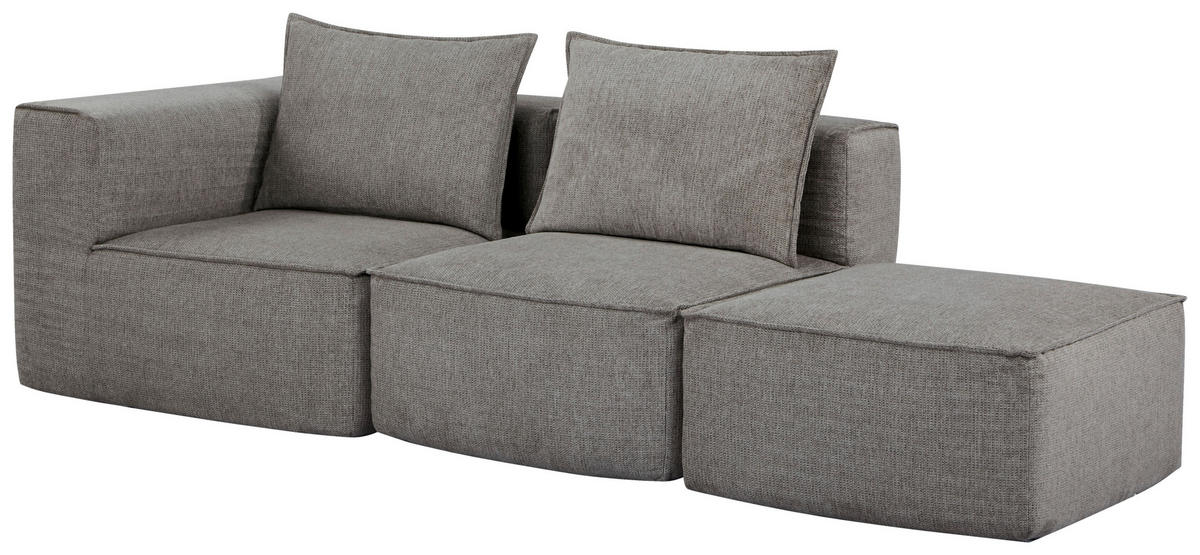 SOFAELEMENT Webstoff Taupe  - Taupe/Weiß, Design, Kunststoff/Textil (90/80/90cm) - Carryhome