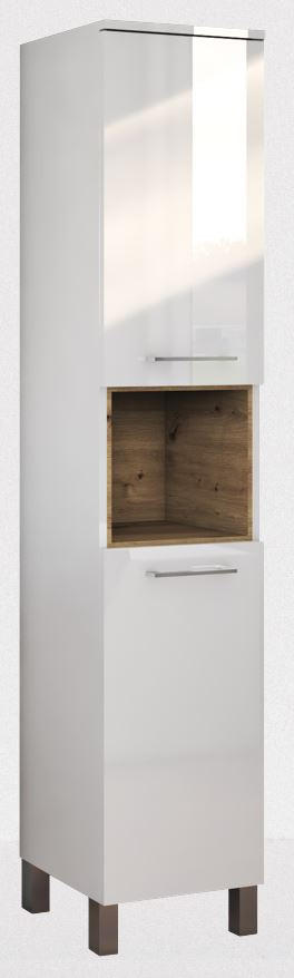 VISOKI ORMAR bela - bela, Moderno, metal/pločasti materijal (35/172/33cm) - Ti'me