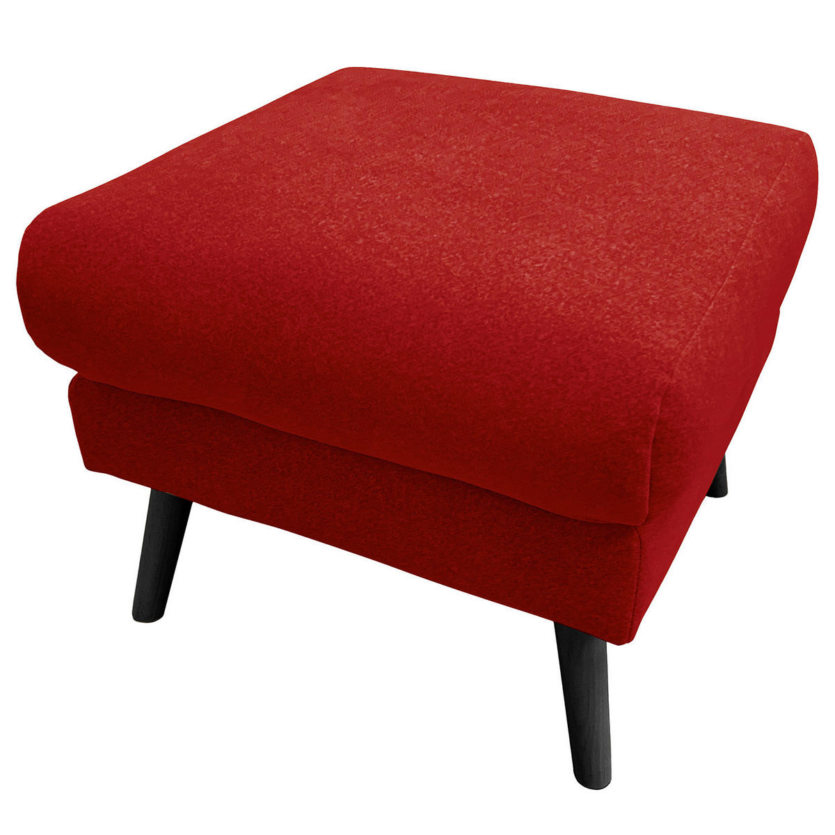 HOCKER in Textil Rot  - Rot/Schwarz, Design, Holz/Textil (61/49/65cm) - Livetastic