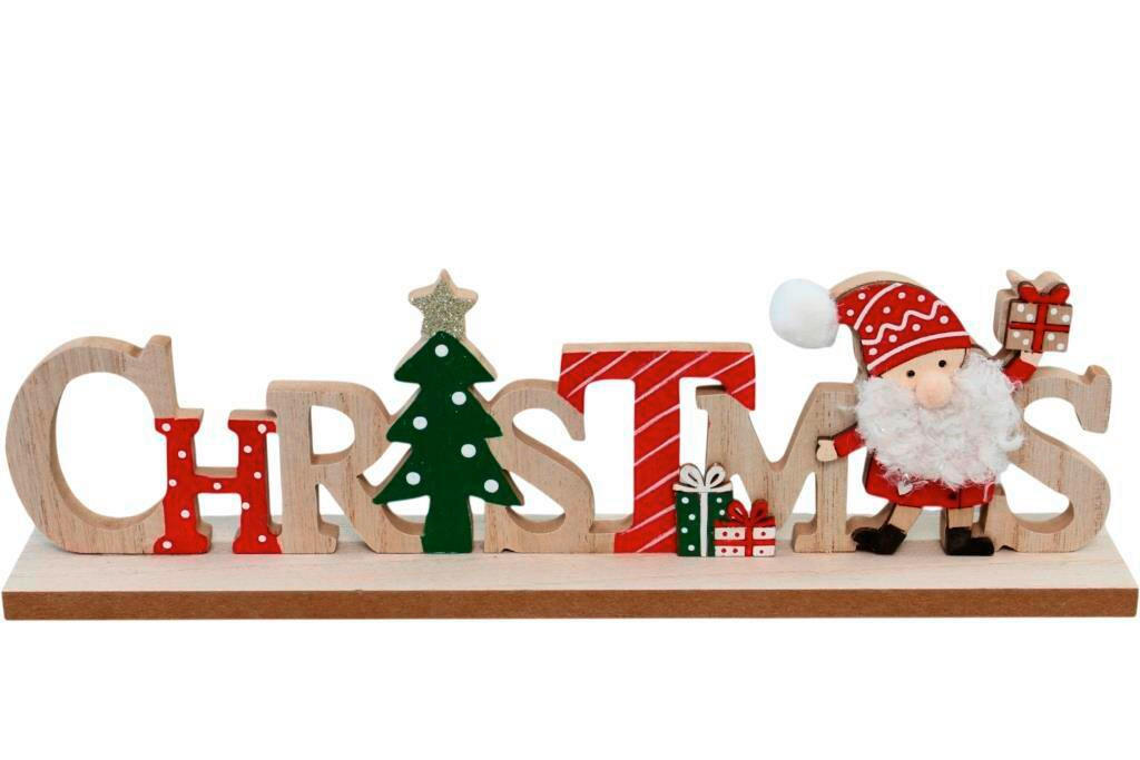 DEKOSCHRIFTZUG - Multicolor, LIFESTYLE, Holzwerkstoff (29/9,5/5cm) - X-Mas