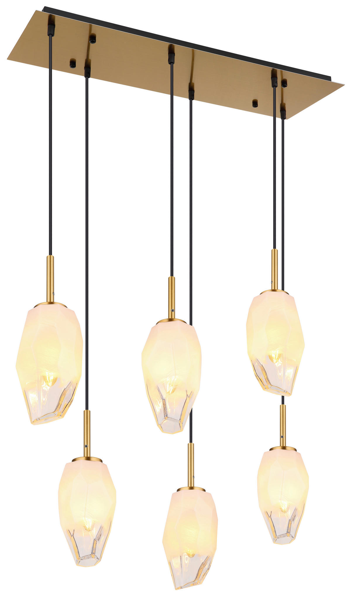 HÄNGELEUCHTE 72/24/120 cm   - Klar/Messingfarben, KONVENTIONELL, Glas/Metall (72/24/120cm) - Globo