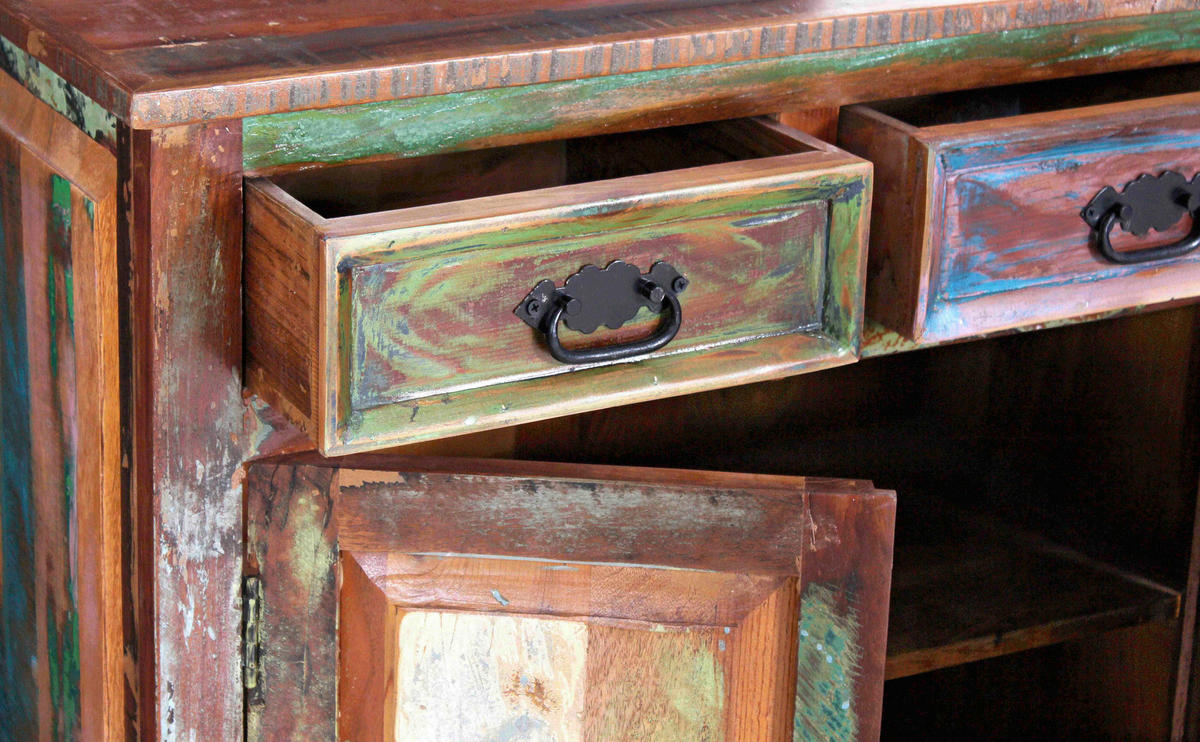 SIDEBOARD  160/80/40 cm 4 Schublade(n)  - Multicolor/Schwarz, Design, Holz/Metall (160/80/40cm) - MID.YOU