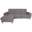 ECKSOFA inkl. Funktionen in Cord Dunkelgrau  - Dunkelgrau/Silberfarben, Design, Textil/Metall (167/250cm) - Xora