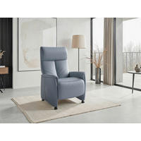 RELAXAČNÉ KRESLO, koža, sivomodrá - čierna/sivomodrá, Basics, koža/plast (76/112/84cm) - Sit & More