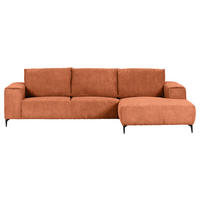 ECKSOFA in Cord Rostfarben  - Rostfarben/Schwarz, Konventionell, Textil/Metall (285/170cm) - Carryhome