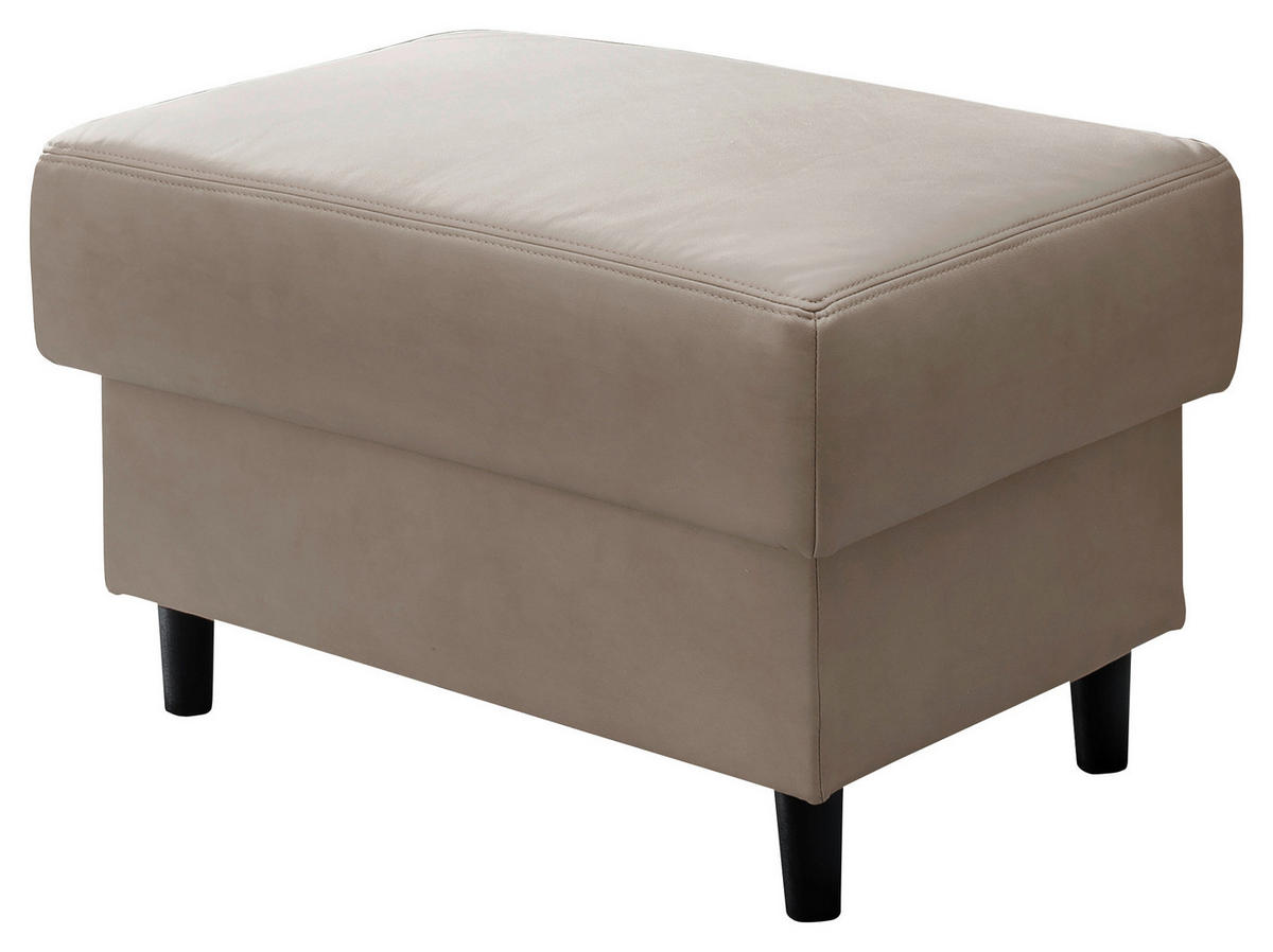 HOCKER in Textil Beige  - Beige/Schwarz, Modern, Holz/Textil (76/46/55cm) - Livetastic